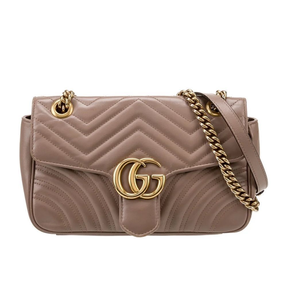 Authentic Gucci GG Small Marmont Matelasse Shoulder Bag